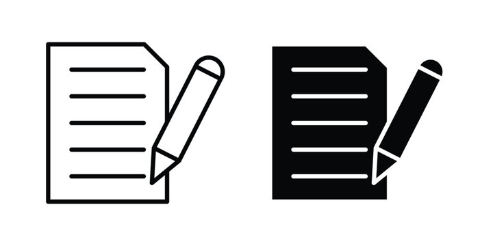 Declarations icon set. Black vector symbols