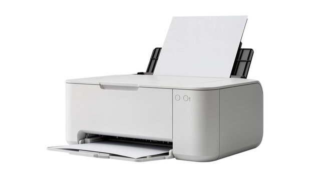 Modern gray Inkjet Printer with Open Paper Tray and Flaps