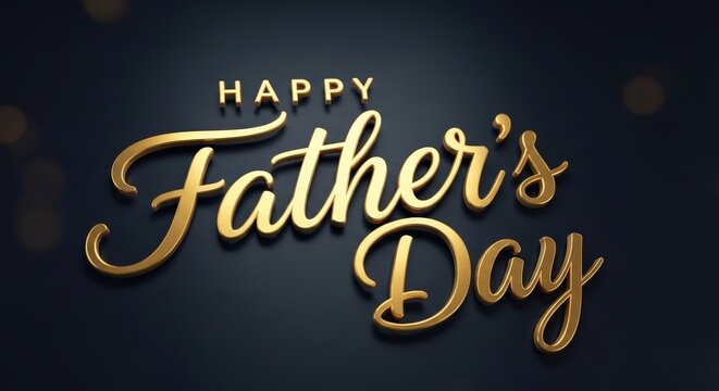 Glossy gold text greeting for father&rsquo;s day holiday card