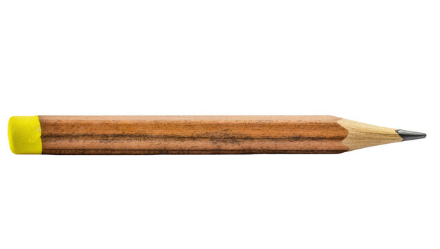 Wooden pencil with yellow eraser tip and graphite point