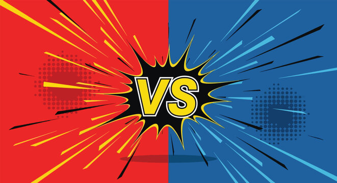 Versus VS Symbol Comic Style Explosion Background.