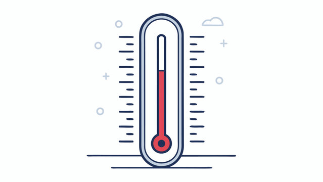 Thermometer with red temperature gauge.