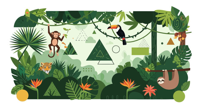 Monkey hanging from tree branch freely.