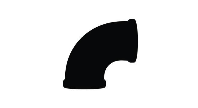 Elbow pipe fitting silhouette on a white background high quality