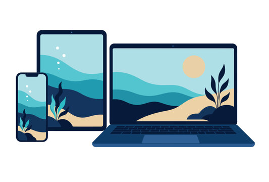 Devices with desert landscape screens.