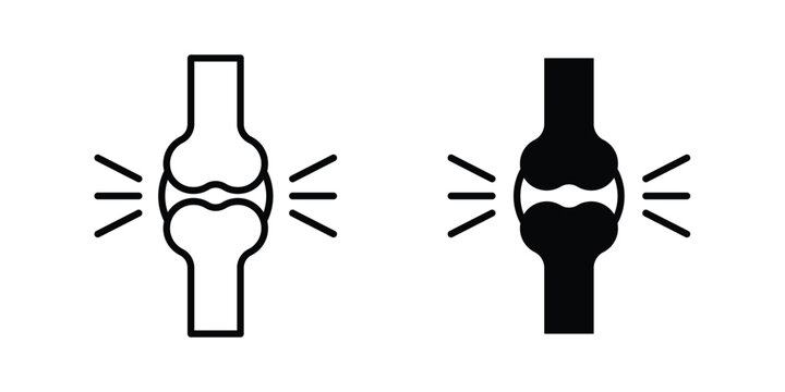 Osteoporosis icon set. Black vector symbols