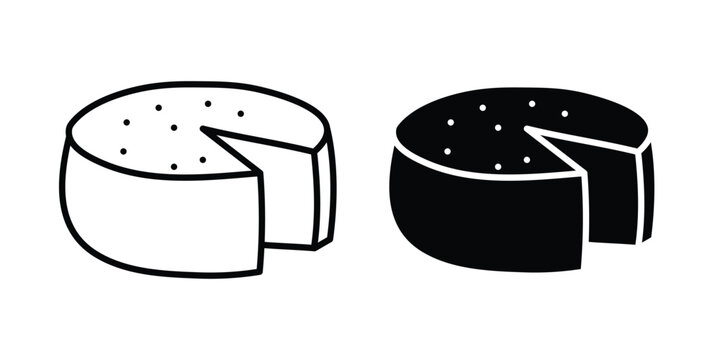 Parmesan icon set. Black vector symbols