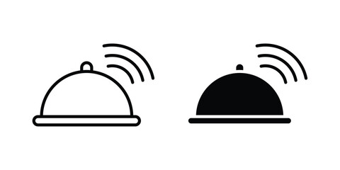 Fototapeta premium Reception bell icon set. Black vector symbols