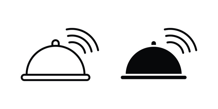 Reception bell icon set. Black vector symbols