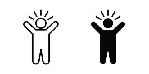 Obraz premium Self confidence icon set. Black vector symbols