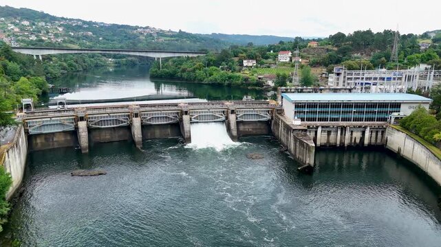 Hydroelectric dam power plant generating clean energy