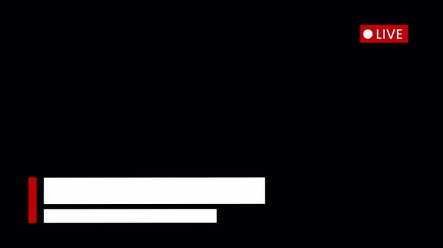 Breaking News Lower Third Banner with Red Live Badge and White Text Bar for Television Broadcast Animation 4k video animation seamless loop