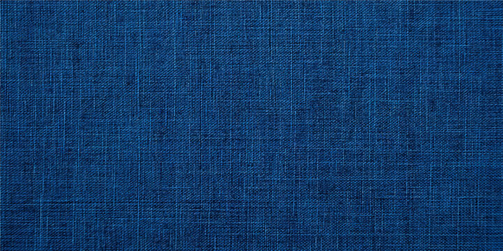 Blue denim fabric texture background with rough vintage textile pattern in closeup