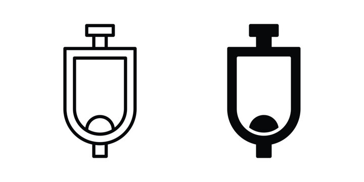Urinal icon set. Black vector symbols