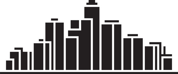 Obraz premium Cityscape with tall buildings and skyscrapers in a minimalist style with modern skyline real estate