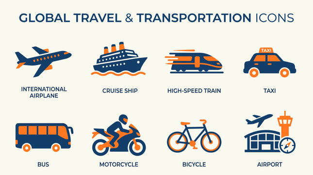 Smart Mobility and Urban Transport Icon Collection