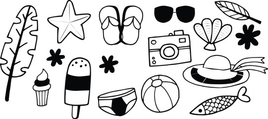 Hand drawn flower collection with coffee themed sketch icons and vector illustrations © Sk Design