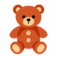Fototapeta premium Cute teddy bear with soft colors in flat style for kids