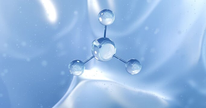 Ammonium rotating molecular structure, 3d model of inorganic cation

