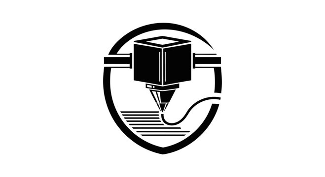 3D Printer Logo Icon Vector Illustration