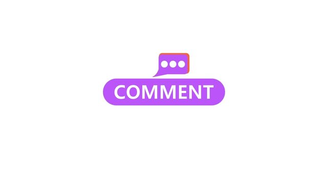 Clean Animated Comment Button. Pop up and Clicking on a Comment button, clean UI design and smooth motion graphics.
