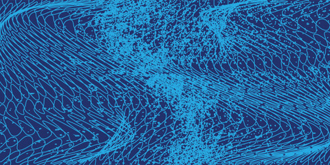 blue grunge texture for fishing nets pattern. vector © sultan