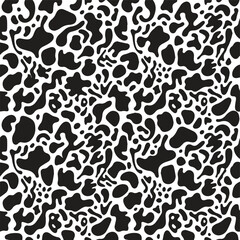Fototapeta premium Leopard print pattern seamless black and white with animal print