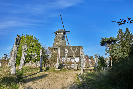 Beautiful North German gallery windmill (Dutch-style gallery windmill)