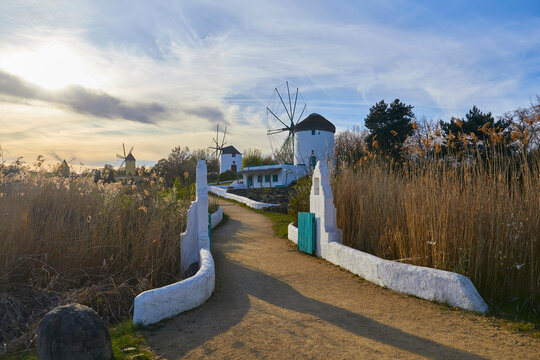 A view of an old Greek windmill.