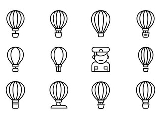 Vector of hot air balloons and a pilot © Richol