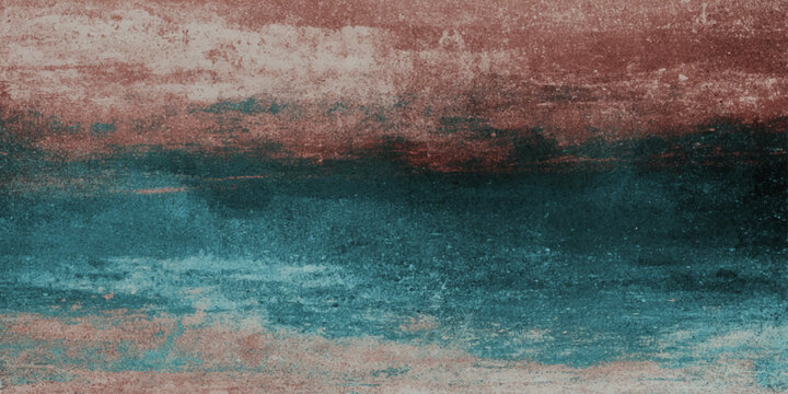 Old rusty metal surface with a tropical turquoise ocean horizon and calm waves on a clear summer island paradise