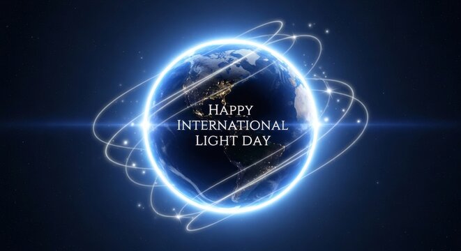 Happy International Light Day Neon Circular Light Ring