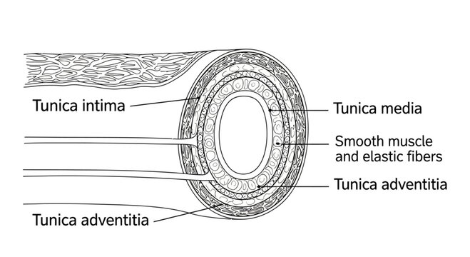 Anatomical Diagram of Blood Vessel Layers