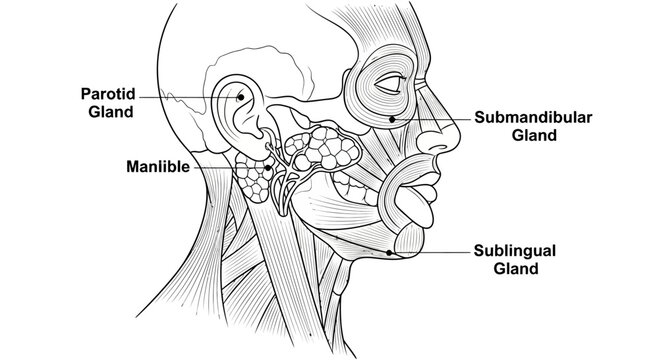 Anatomical Diagram of Human Salivary Glands