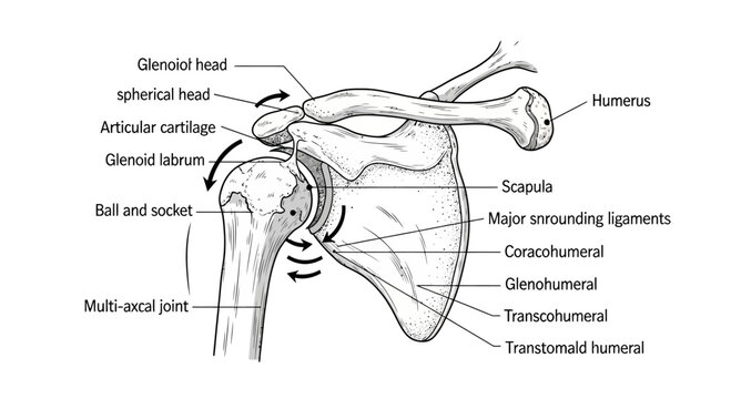 Anatomical Diagram of Human Shoulder Joint Structure