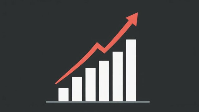  Growth, arrow up. Finance, Bar graph going up , Revenue Statistic Economy Forecast Graph Animation 4k