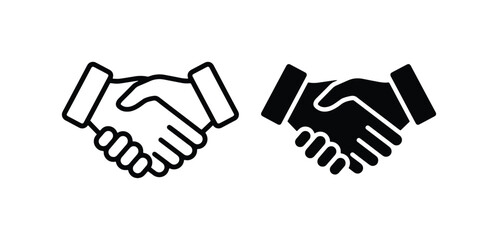 Fototapeta premium Handshake Icons, Partnership Symbols, Agreement Graphics, Business Collaboration Vector Art