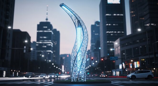 Abstract illuminated structure cityscape