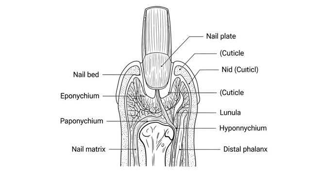 Anatomy of Human Fingernail Diagram