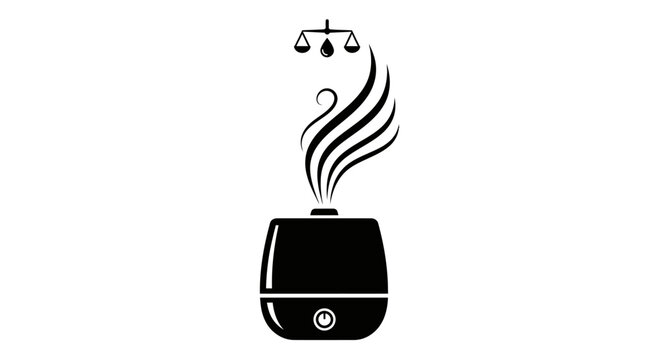 Aromatherapy Essential Oil Diffuser Icon with Balance Scale Symbol