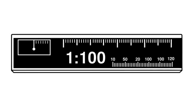 Architectural Scale Ruler Icon 1:100 Ratio