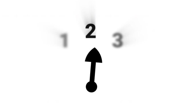 Arrow selection numbers grayscale animation
