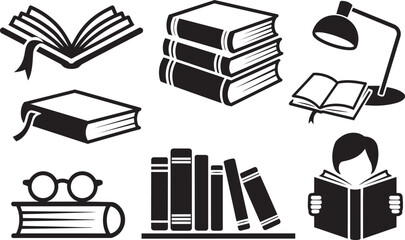 Black and white book education reading for bookmark and library with knowledge with learning © MOHAMMAD