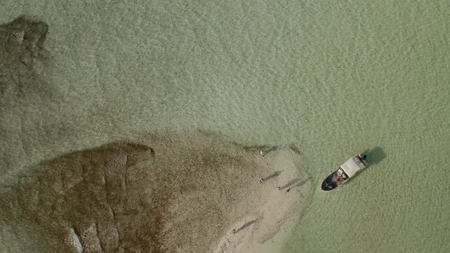 A high definition aerial view of Christmas Island located in the central Pacific Ocean.