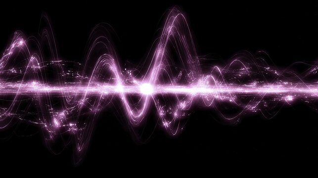 Abstract purple energy wave pattern with glowing lines and dynamic motion effects on a dark background