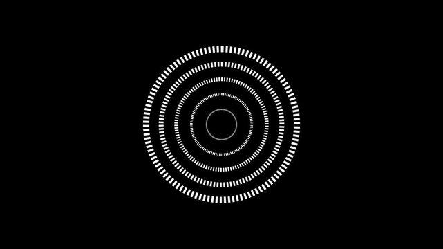 Loading Icon Animation on an Isolated Background. Seamless Loop Animation 4k with Alpha Channel.Animated of circle loading icon .Wheel loading concept icon black background.