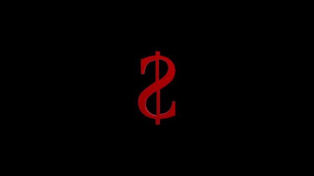 dolar gold icon black background 3d animation,with 4k video animation.