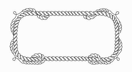 Rope and nautical frame twisted rope border pattern © vladbokii