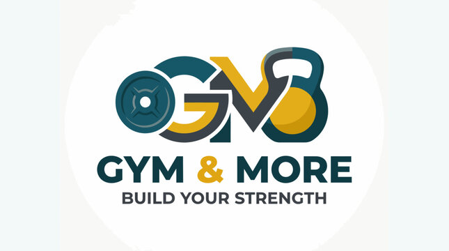 This logo encapsulates the essence of strength training with a kettlebell and weights, ideal for a gym looking to motivate clients and promote a healthy lifestyle.