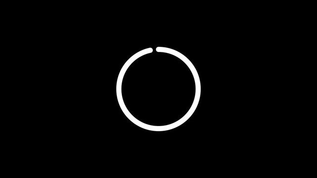 Loading circle icon animation blue background. Progress bar motion graphic and circle rotating loading icon white Round and line loading design background,with video animation.black background.